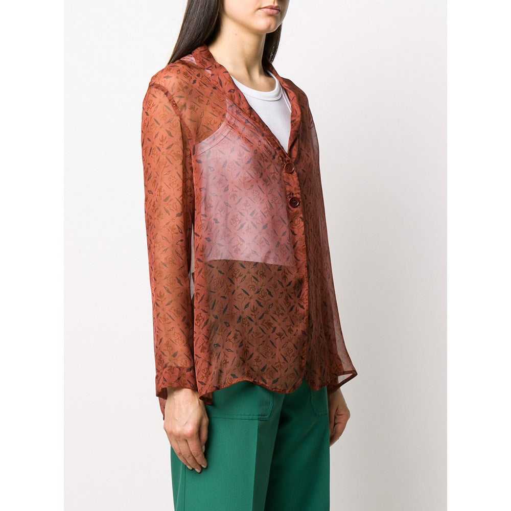 Romeo Gigli Brown Silk Blouse - '90s - image 3