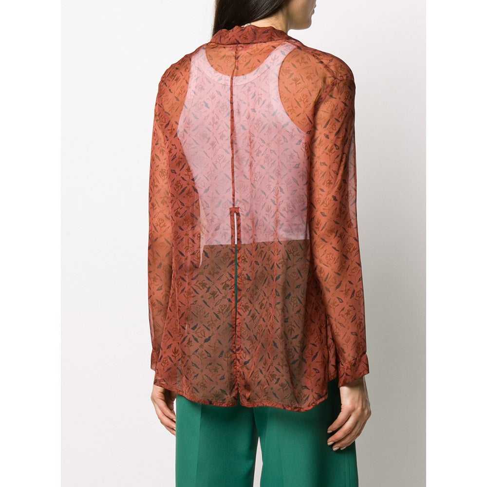 Romeo Gigli Brown Silk Blouse - '90s - image 4