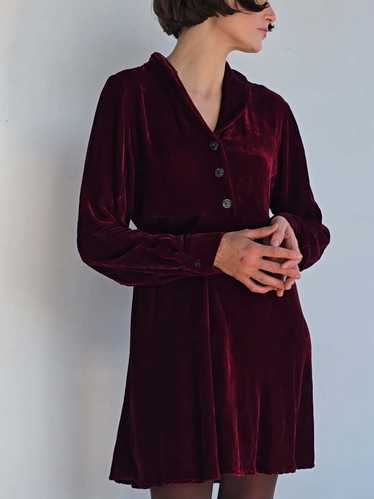 Vintage Velvet Dress - Oxblood