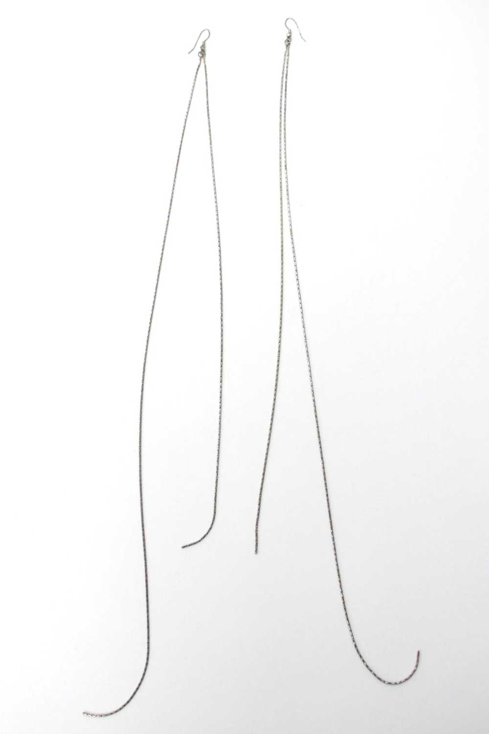 Sterling Silver Dangle Chain Earrings - image 1