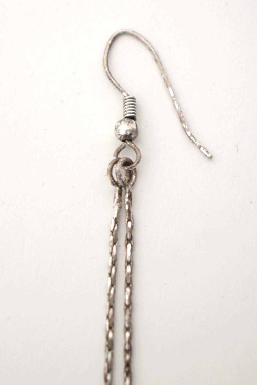 Sterling Silver Dangle Chain Earrings - image 3