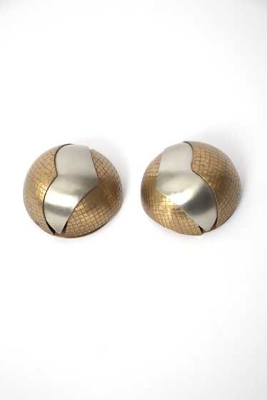 Brutalist Brass Dome Earrings