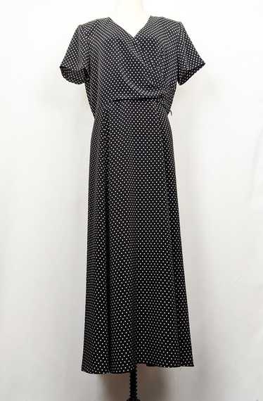 DJ Summers Black & White Polka Dot Surplice Dress…