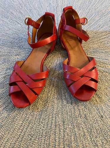 Sézane Red ankle-strap sandals (38) | Used,…