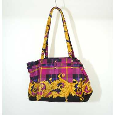 Gianni Versace Gianni Versace Plaid Baroque Tote … - image 1