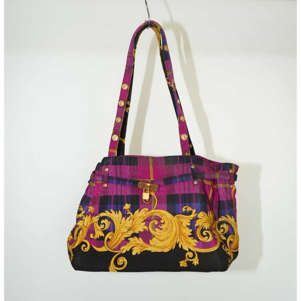 Gianni Versace Gianni Versace Plaid Baroque Tote … - image 2