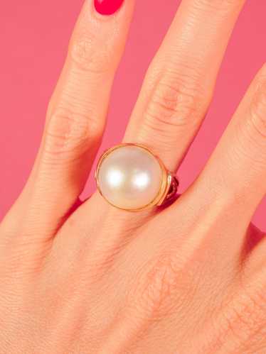 1980s Large Natural Pearl Ring