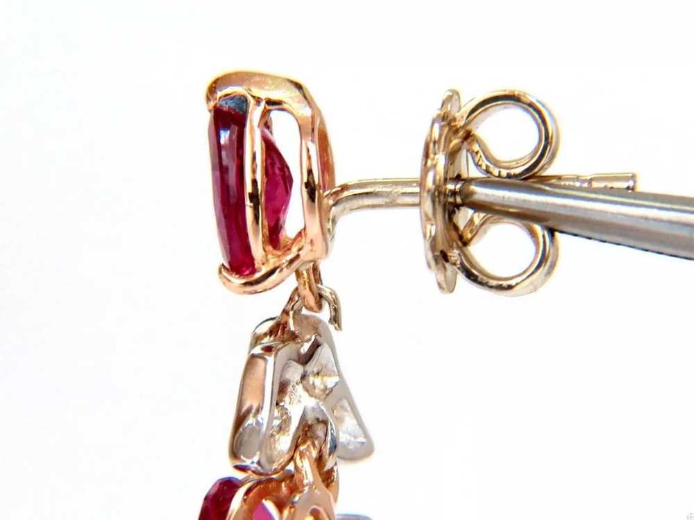 10.88ct Natural Red No Heat Ruby Diamond Dangle E… - image 7