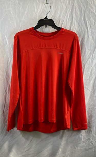 Columbia Mens Red Long Sleeve Crew Neck Classic Pu