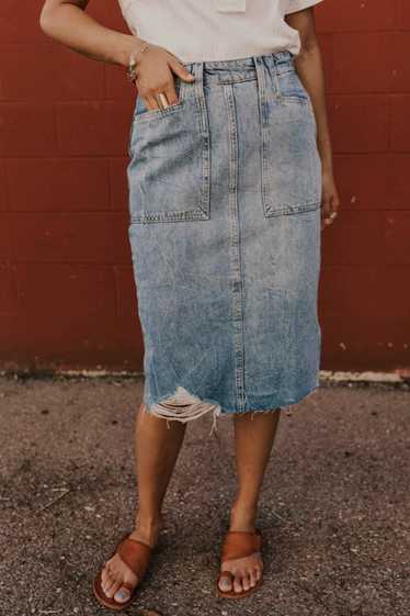 ROOLEE Free People Elisa Pencil Denim Skirt