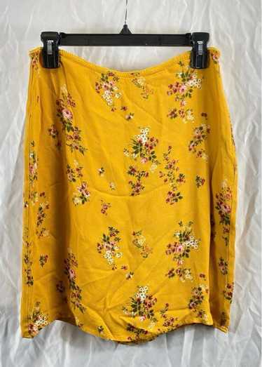 Reformation Womens Yellow Floral Isla Side Zip Hig