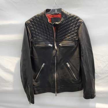 Allsaints Amersham Black Leather Biker Jacket Siz… - image 1