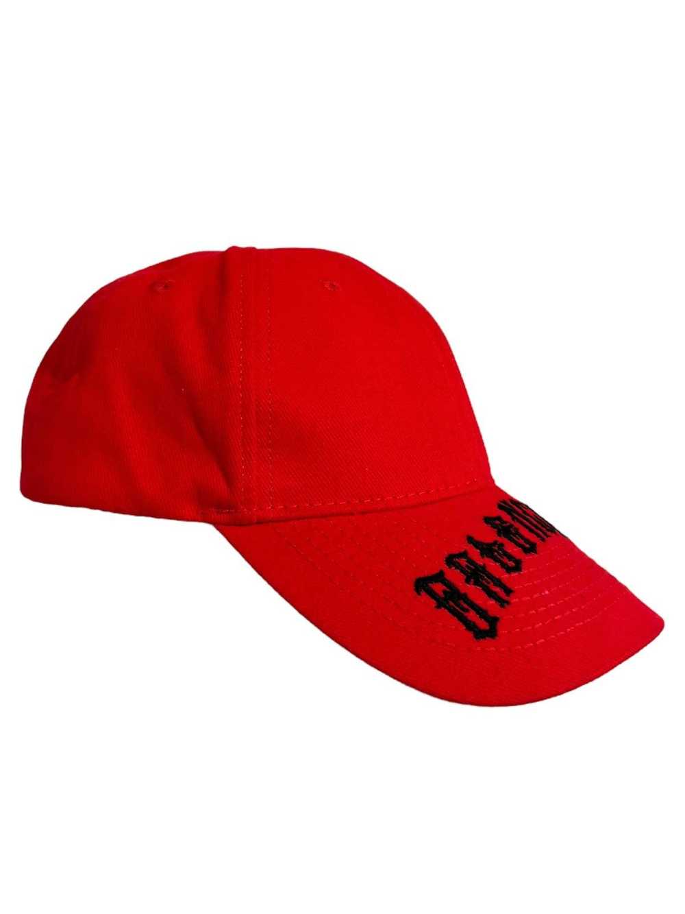 Balenciaga Gothic Tattoo Logo Hat (Red L) - image 2