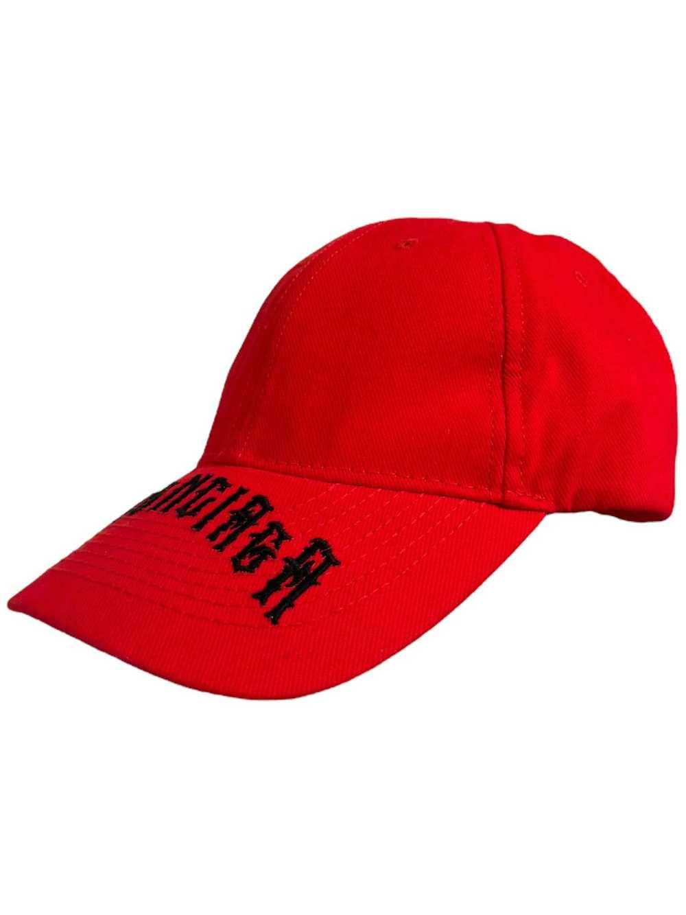 Balenciaga Gothic Tattoo Logo Hat (Red L) - image 3