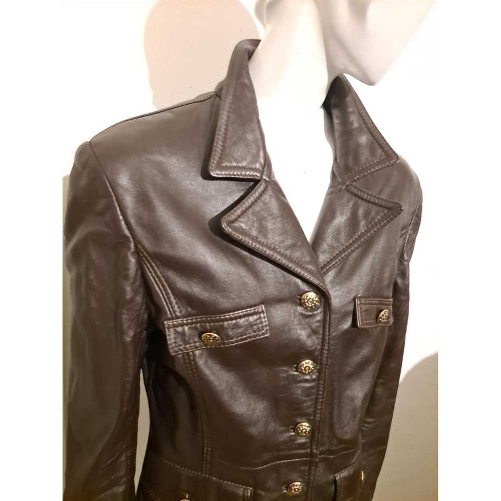 Non Signé / Unsigned Leather biker jacket - image 2