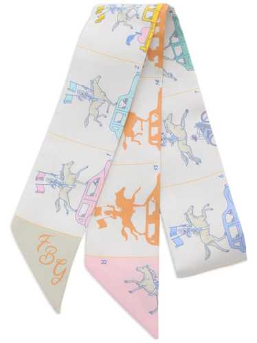 Hermès Pre-Owned 2010s Twilly scarf - White