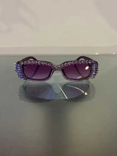 Rare shops Vintage Y2K Juicy Couture Made Italy Pink Tink Rhinestones Sunglasses+ Case