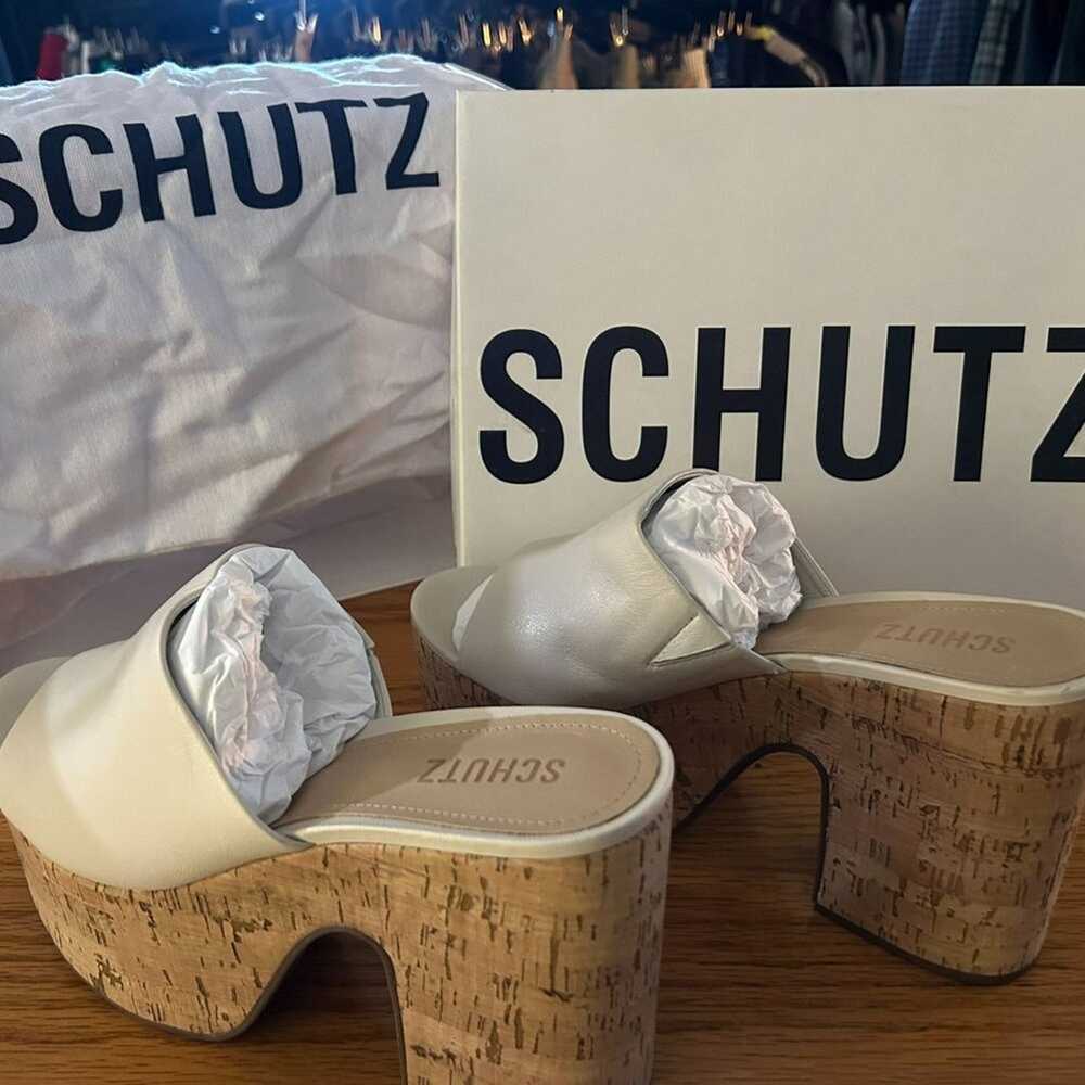 Schutz NIB- SCHUTZ Dalle Cutout Leather & Cork Sa… - image 4