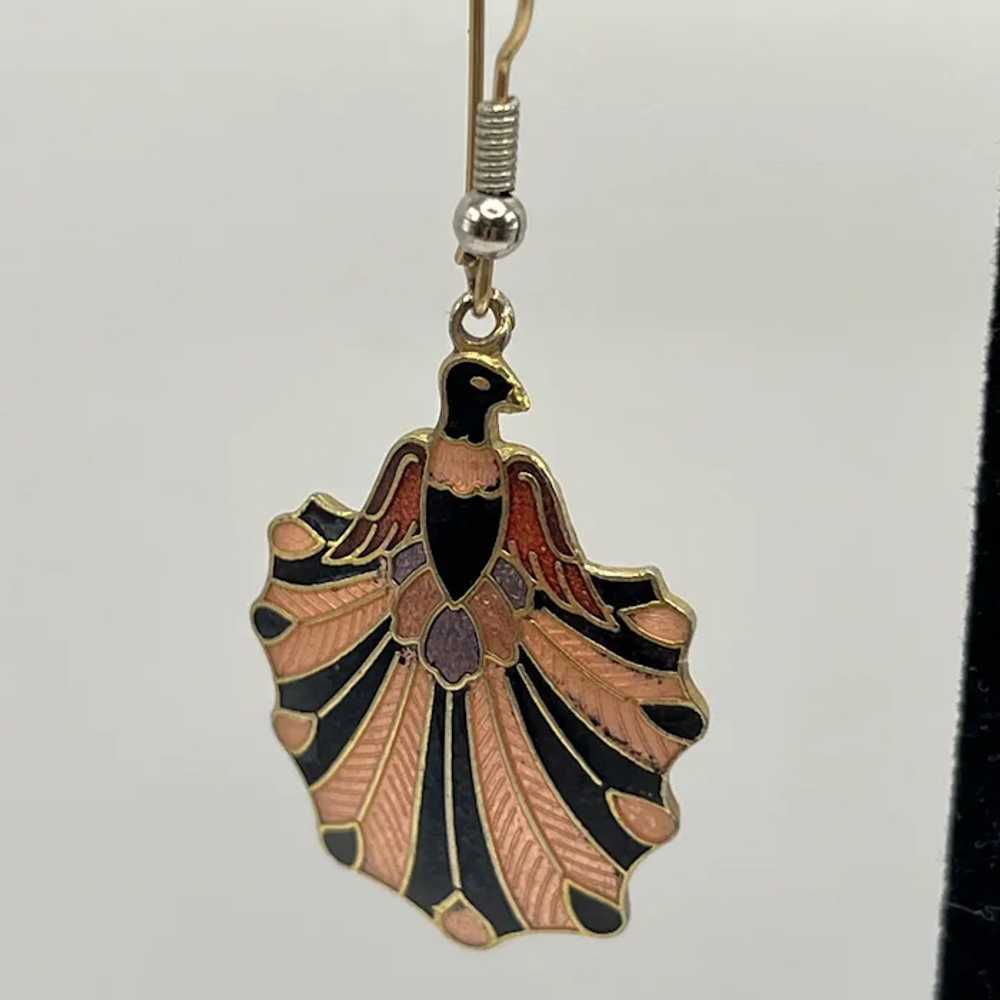 Vintage Cloisonne Enameled Art Deco Style Phoenix… - image 3