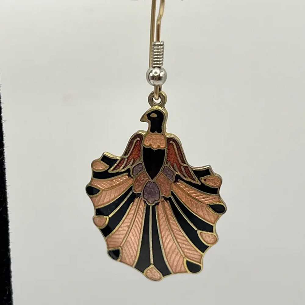 Vintage Cloisonne Enameled Art Deco Style Phoenix… - image 4