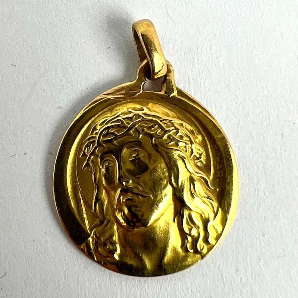 French Charl 18K Yellow Gold Jesus Christ Crown o… - image 11