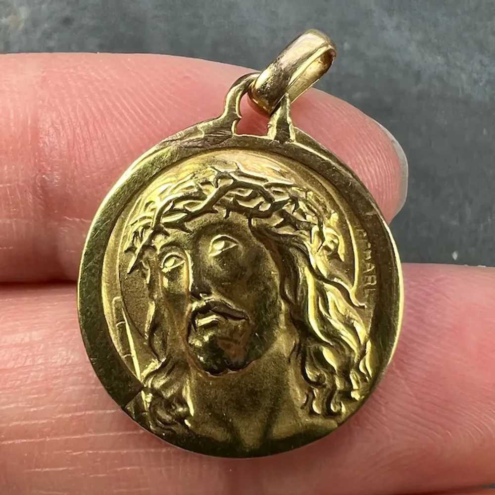 French Charl 18K Yellow Gold Jesus Christ Crown o… - image 5