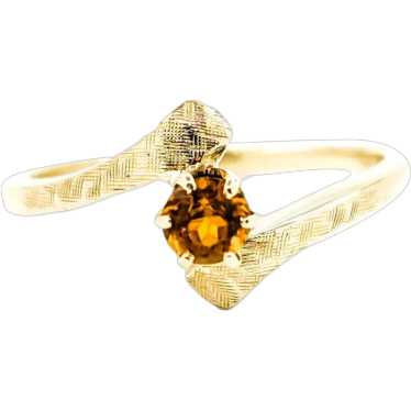 Elegant 14k Yellow Gold Citrine Solitaire Ring - image 1