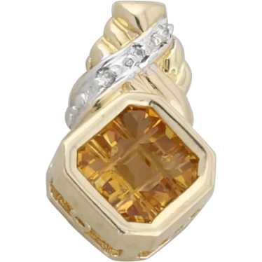 Pendant Only 14k Yellow Gold Natural Citrine and D