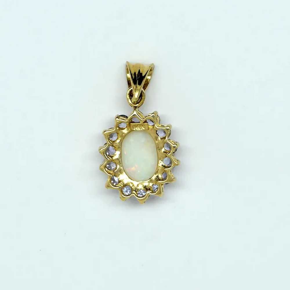 Opal & Tanzanite Yellow Gold Pendant - image 3