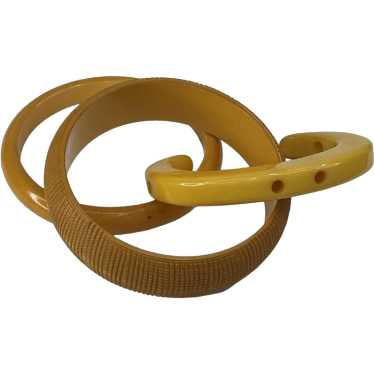 Genuine Bakelite Bangles Bracelets SET OF 3 Great… - image 1