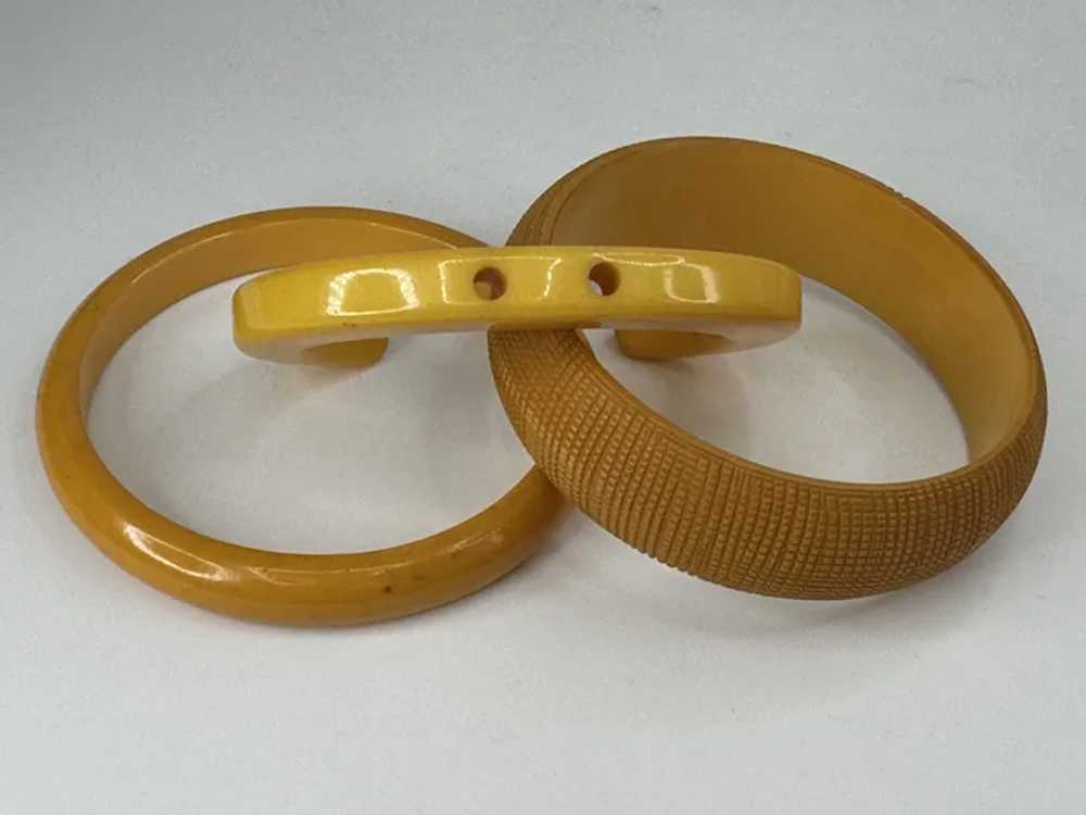 Genuine Bakelite Bangles Bracelets SET OF 3 Great… - image 2