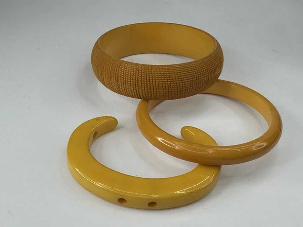 Genuine Bakelite Bangles Bracelets SET OF 3 Great… - image 4