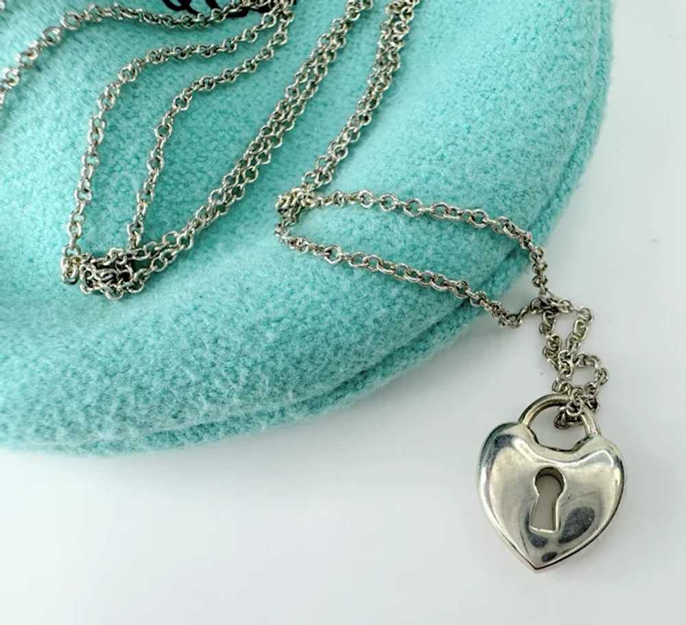 Tiffany & Co. Sterling Silver Heart Lock Pendant … - image 3