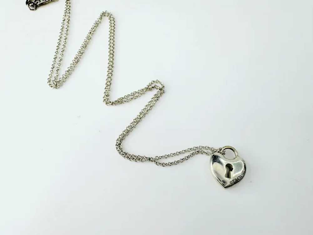 Tiffany & Co. Sterling Silver Heart Lock Pendant … - image 4