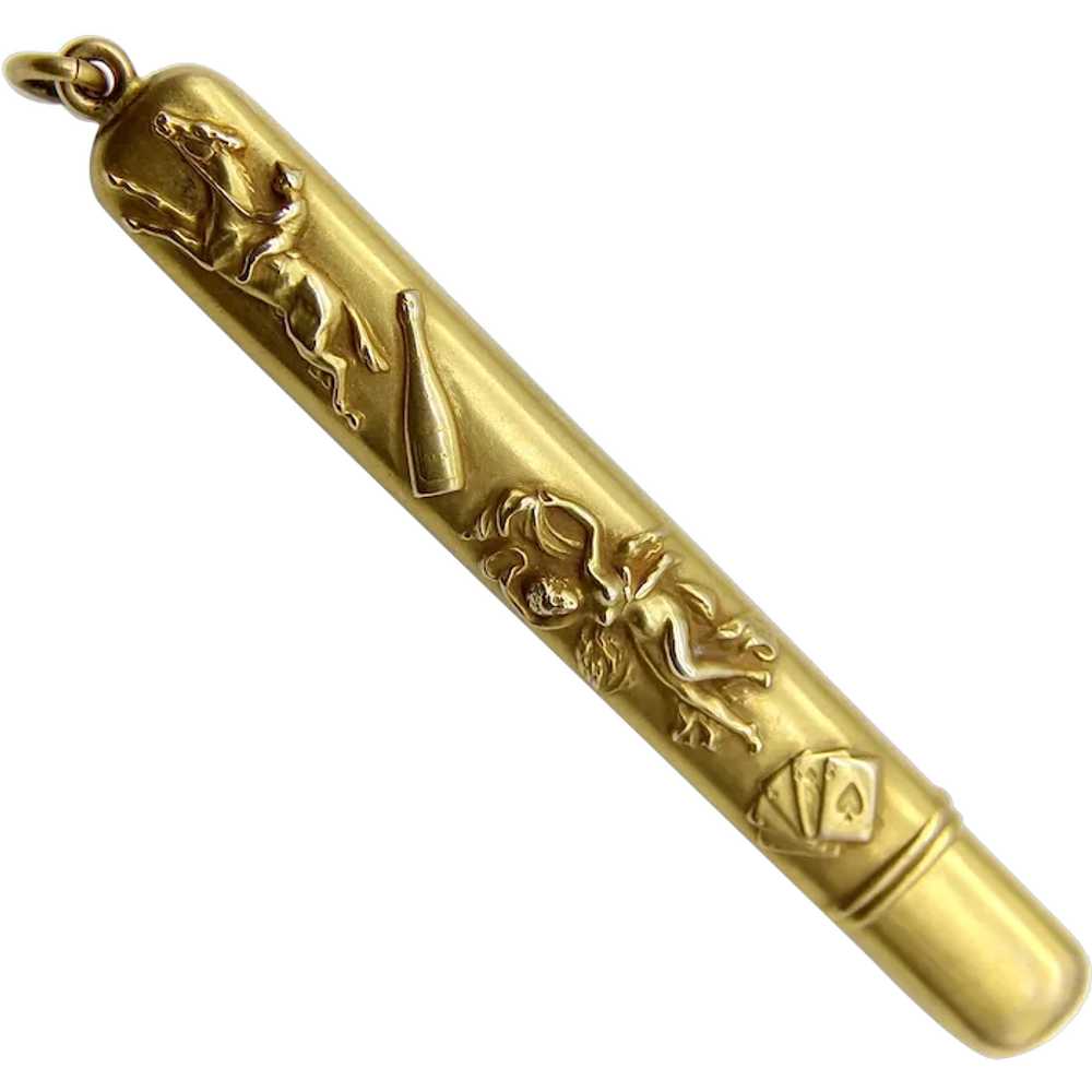 Edwardian 14K Gold Four Vices Pencil Case - image 1