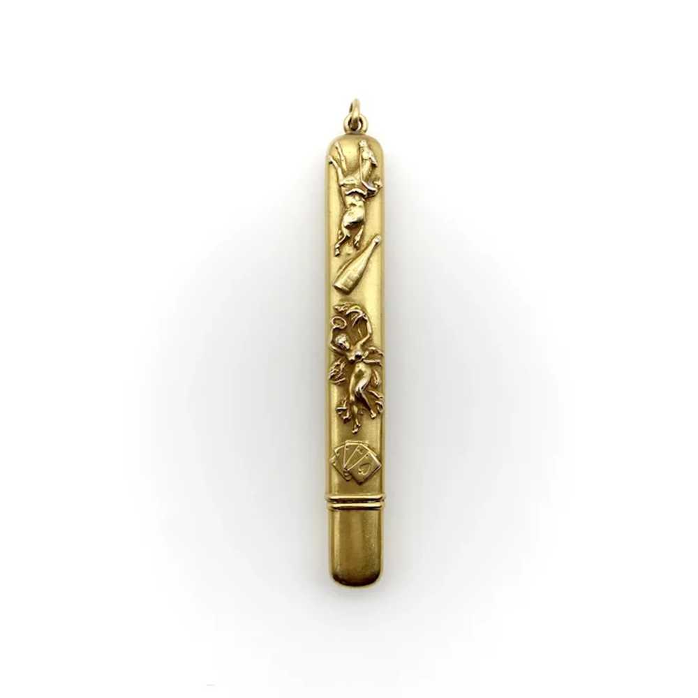 Edwardian 14K Gold Four Vices Pencil Case - image 3