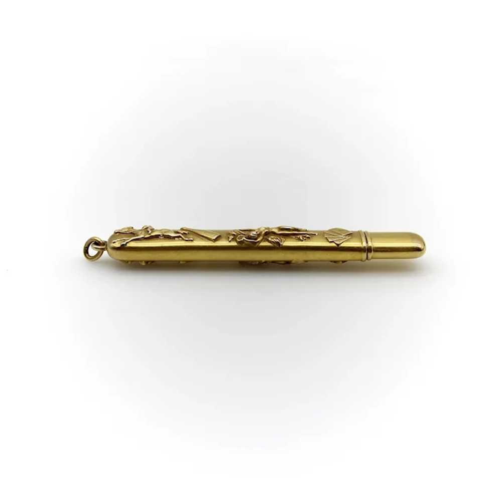 Edwardian 14K Gold Four Vices Pencil Case - image 6