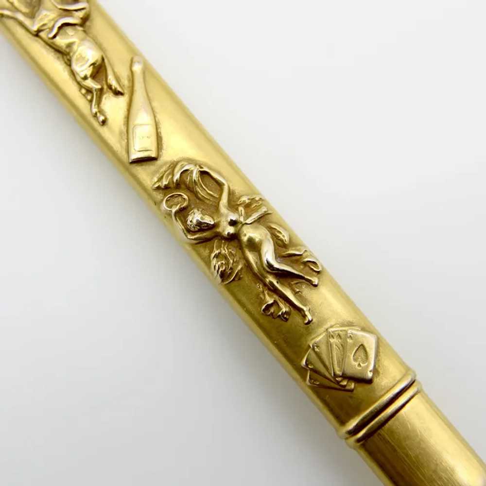 Edwardian 14K Gold Four Vices Pencil Case - image 7