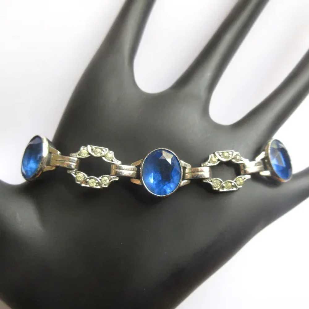 Art Deco Sterling Rhinestone Bracelet, Engel Brot… - image 3