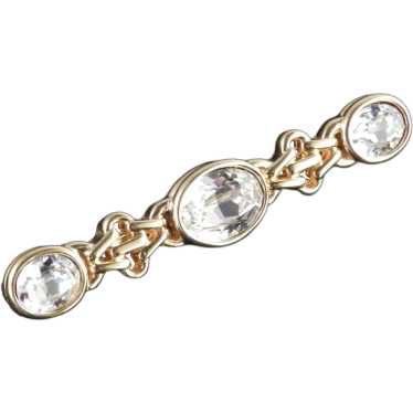 Monet Rhinestone Bar Brooch Pin