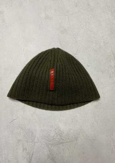 Prada × Vintage Vintage Prada Red Tab Beanie Hat