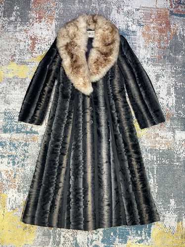 Vintage crushed velvet with 2024 fox fur coat