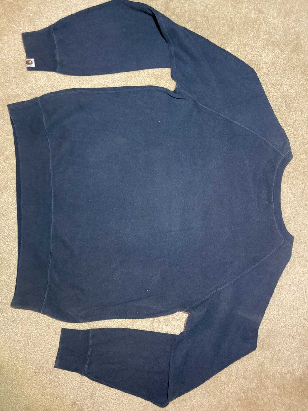 Bape 2002 Bape Sta Raglan Logo Crewneck Navy Fade… - image 9