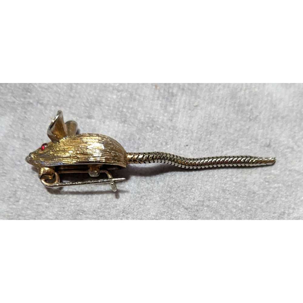 Other Vintage Gold Tone Mouse Pin With Articulate… - image 9