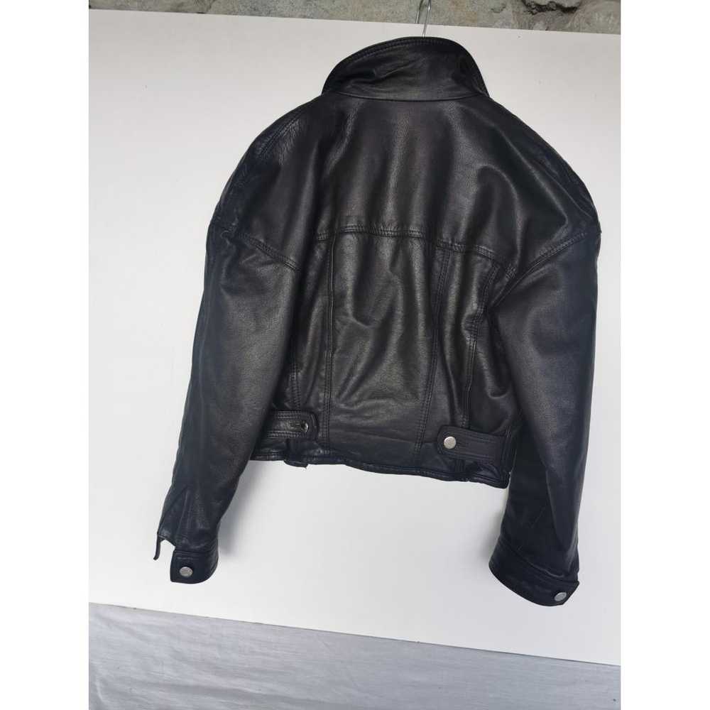 Non Signé / Unsigned Leather biker jacket - image 3