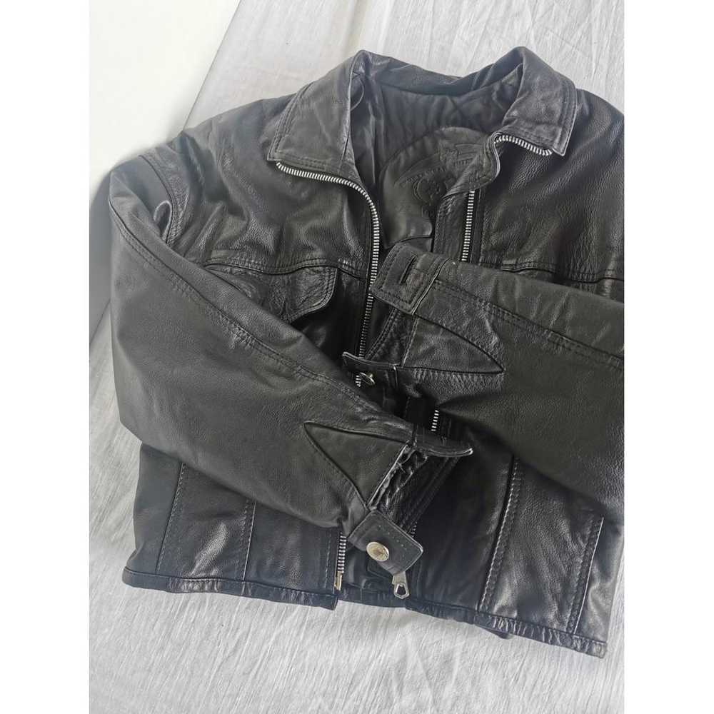 Non Signé / Unsigned Leather biker jacket - image 6