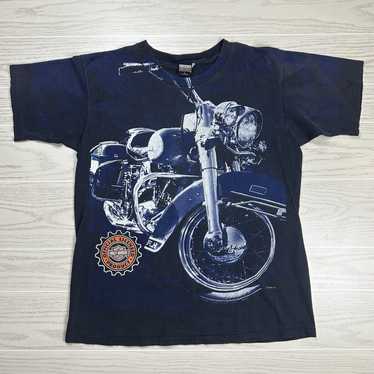 Harley Davidson eagle AOP 90s tシャツ Vintage 90s Harley Davidson Eagle Soaring High AOP Tee Size