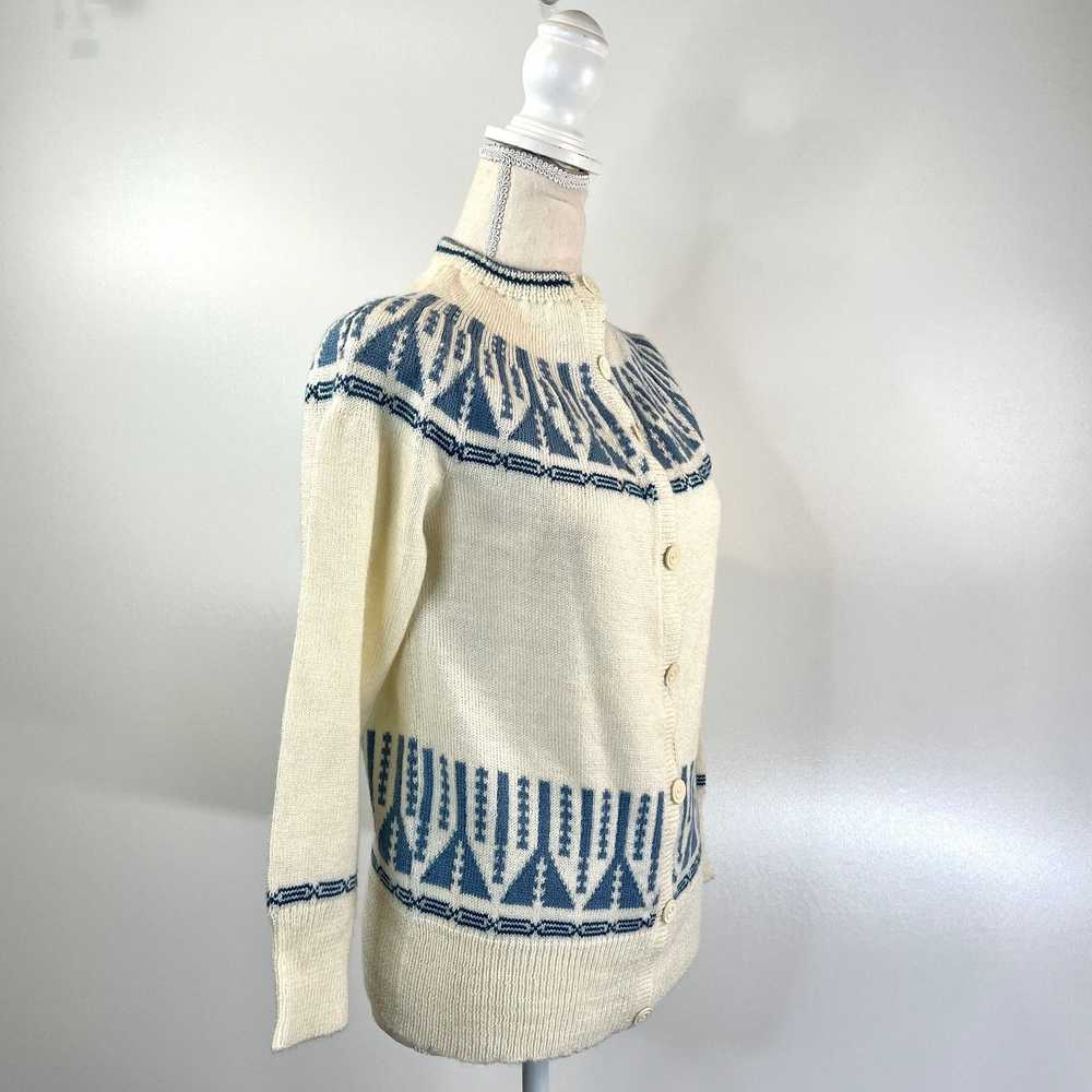 Vintage Vintage Cardigan Handmade Knit Fairisle A… - image 5