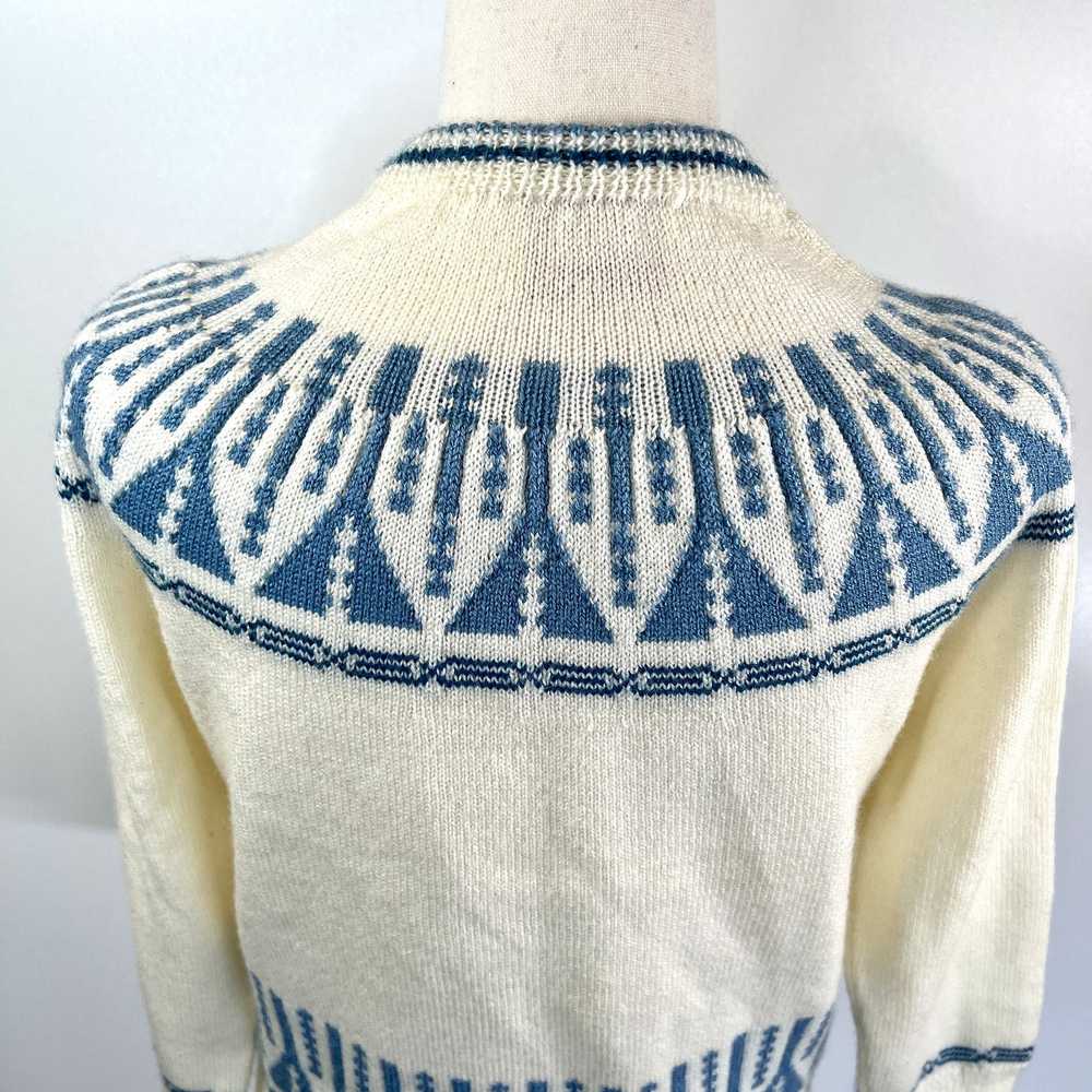 Vintage Vintage Cardigan Handmade Knit Fairisle A… - image 7