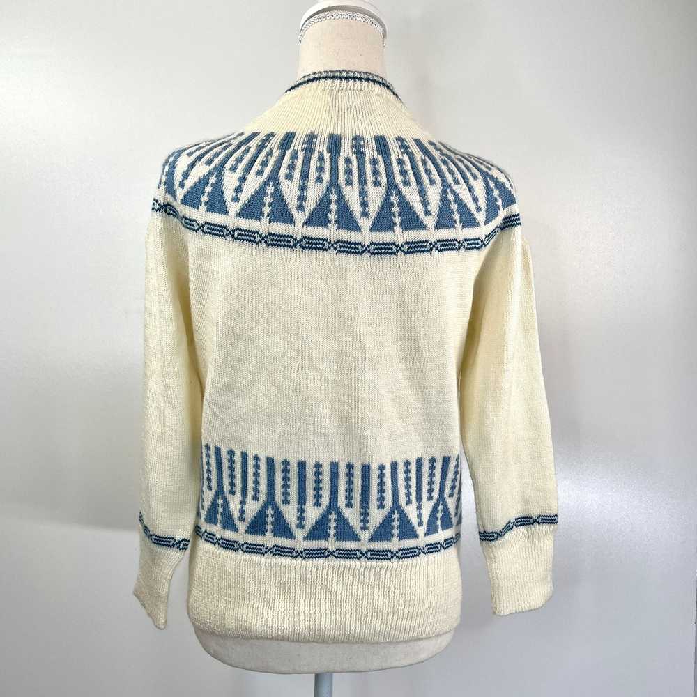 Vintage Vintage Cardigan Handmade Knit Fairisle A… - image 8